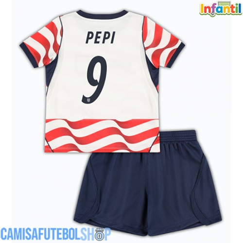 Camisa de time de futebol Estados Unidos Ricardo Pepi #9 Replicas 1º Equipamento Infantil Mundo 2026 Manga Curta (+ Calças curtas)
